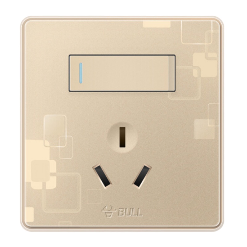 公牛(BULL) G18系列 16A空调带开关插座 86型插座面板 G18E204A 玫瑰金 暗装 (单位:件)