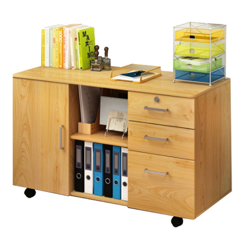 瑞丰杰 木质三门储物柜资料柜矮柜落地档案柜 RJ-G053