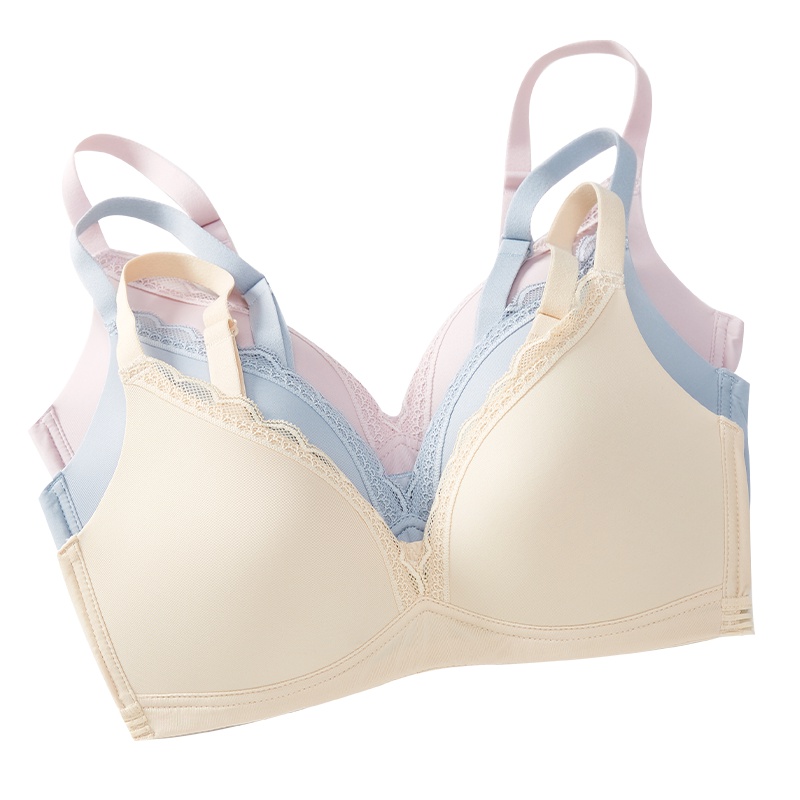 水中花无痕无钢圈法式轻巧三角杯内衣女小胸薄款性感聚拢上托文胸