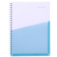 得力(deli)A5/70张乐素封面插袋螺旋本软抄本 学生日记本记事本笔记本子