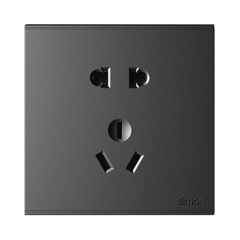 西蒙E6系列开关插座荧光灰色黑色二三插面板哑光86型家用一开五孔插座官方旗舰店