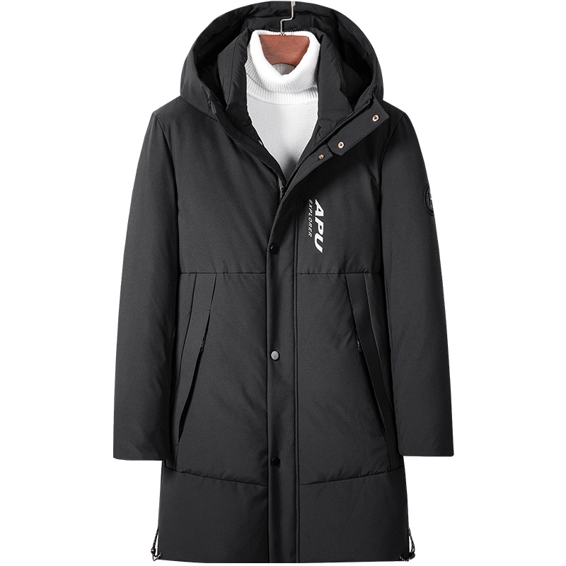 雅鹿男装新装中长款保暖白鸭绒男装外套冬季基础百搭休闲修身男羽绒服WD67U0584