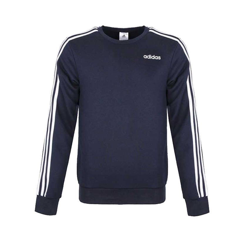 阿迪达斯卫衣男春秋季运动上衣宽松圆领套头衫DU0484