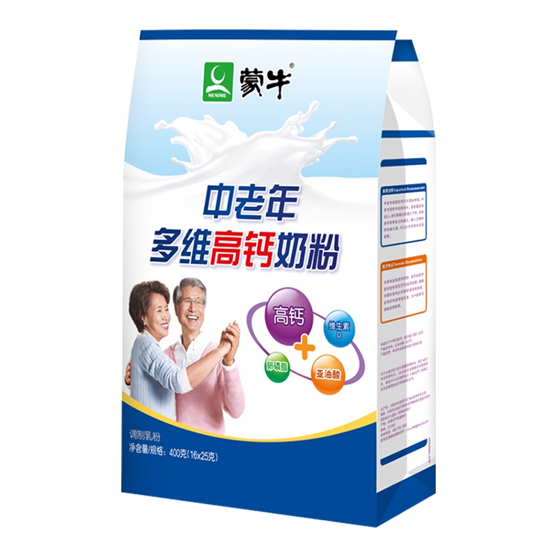 蒙牛(MENGNIU)中老年多维高钙奶粉袋装400g关爱中老年健康冲饮