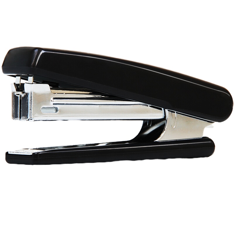 得力deli12页经典耐用订书机尾部自带起钉器适用10钉白色0221