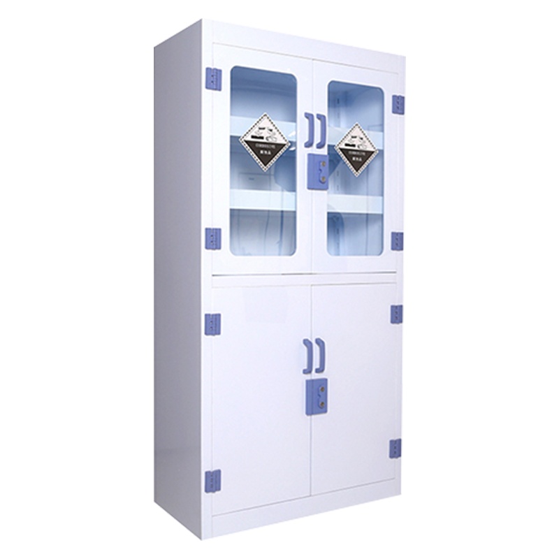 永格PP酸碱柜耐强酸试剂柜实验室耐腐蚀化学药品柜危化品器皿柜双锁柜4门透明PP柜双锁