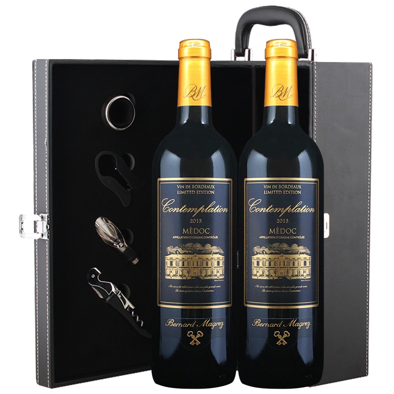 爱克维iCuvee精品酒 法国进口红酒 梅多克(Medoc)产区 凯特限量版干红葡萄酒 750ml*2瓶 双支礼盒装