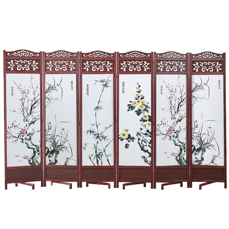 BONJEAN现代简约实木屏风隔断卧室客厅酒店办公室折叠移动中式折屏玄关