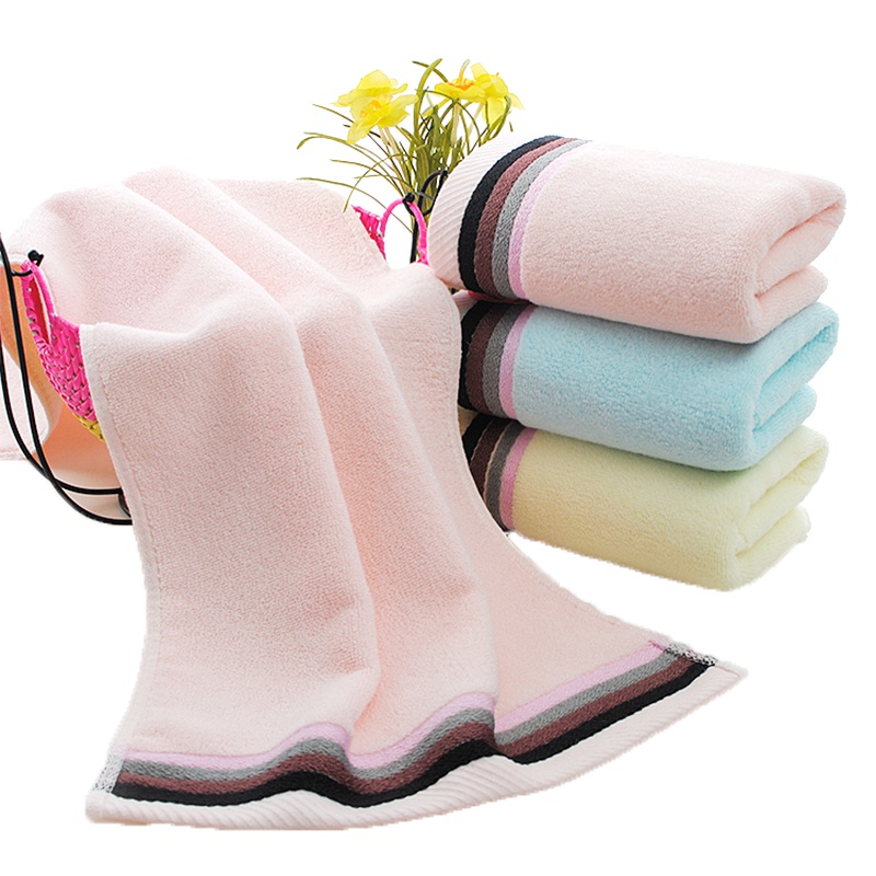 丝曼雅 厂家批发直供横条32股纯棉毛巾35*75加厚110g高档礼品赠品面巾*3条