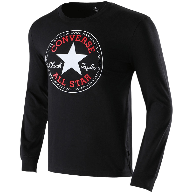 CONVERSE匡威男装运动休闲舒适圆领长袖T恤10007851 白色 L