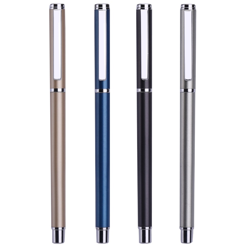 得力(deli)S82中性笔 金属笔杆 新款碳素笔 笔尖0.5-0.7mm水笔签字笔书写笔 四色可选1支装