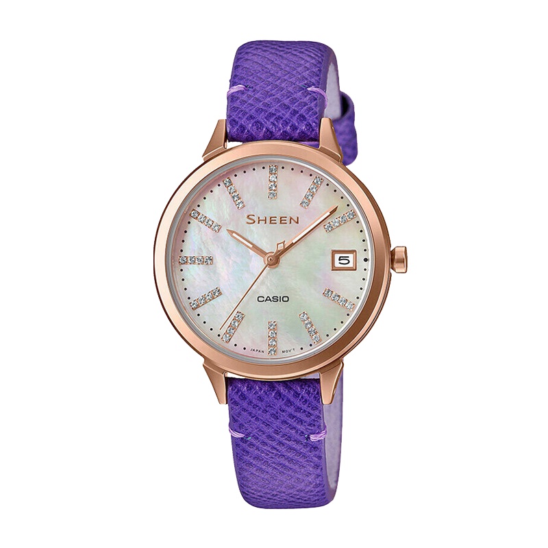 CASIO卡西欧 石英表 女 SHEEN系列日韩品牌商务休闲时尚女士腕表SHE-4527PGL-7A