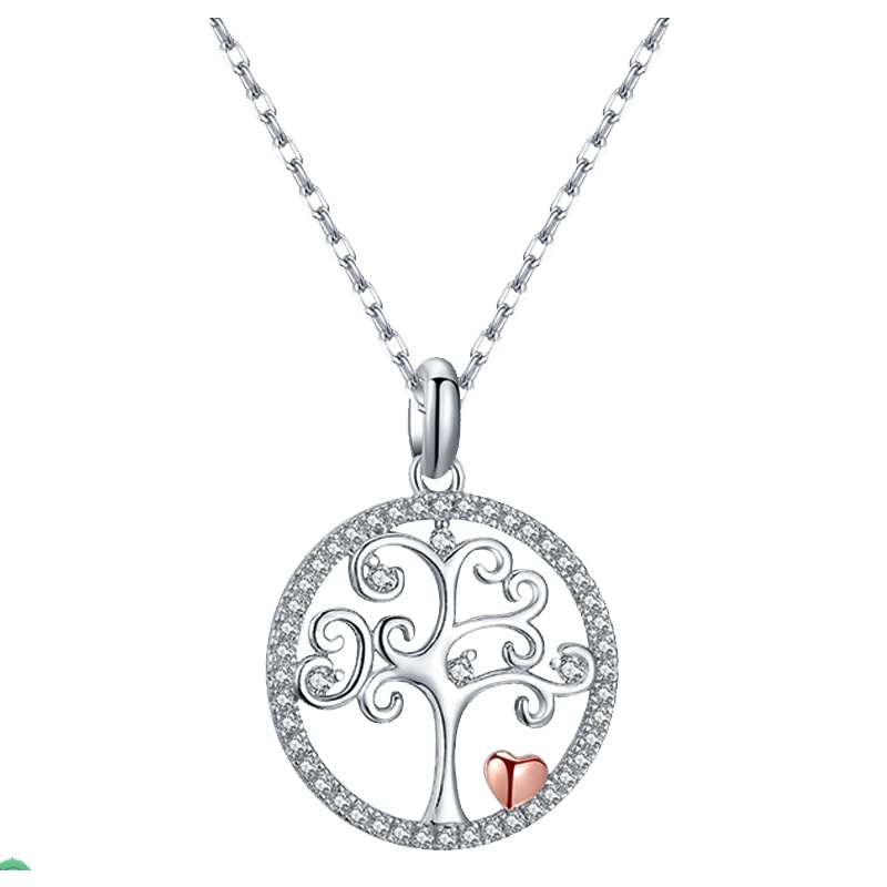 简约生命树S925纯银耳环项链捕梦网两件套装气质女耳钉网红饰品女