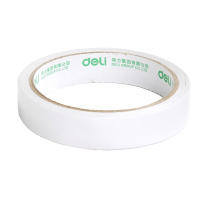 得力(deli)30402棉纸双面胶带18mm*10y*80um(白)(16卷/袋) 宁选