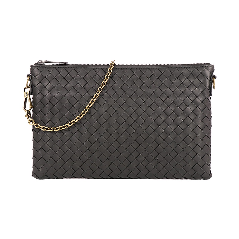 BOTTEGA VENETA 宝缇嘉 BV 女士经典编织链条单肩包斜挎包黑色