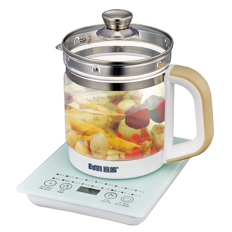 WQLQ宜阁(edei)高配18功能家用高硼硅玻璃智能自动养生壶(1.5L)YS-889