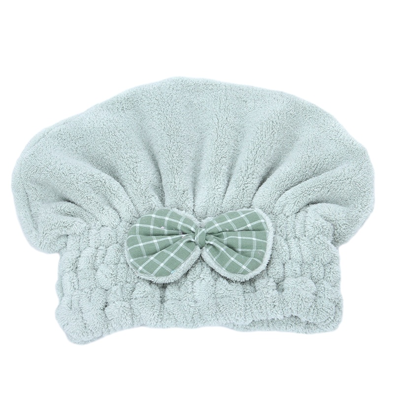 干发帽强力吸水加厚包头巾成人可爱浴帽擦头发速干毛巾干发巾 三维工匠 抹茶绿-公主帽