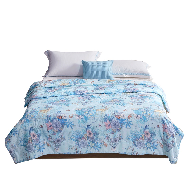 富安娜印花蚕丝夏被\花影鹿鸣 1.5m(203*229cm)