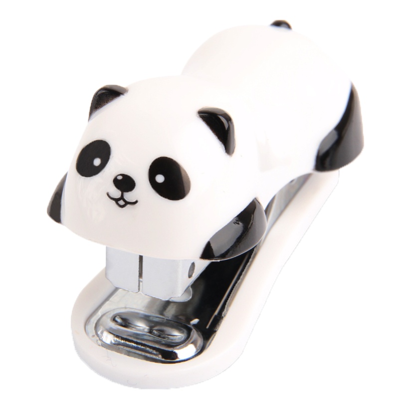 得力(deli)0453 卡通订书机 使用10#订书钉 熊猫迷你订书机