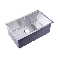厨房水槽单槽台下盆304不锈钢洗菜盆手工水槽套餐加厚阿斯卡利方形小水池