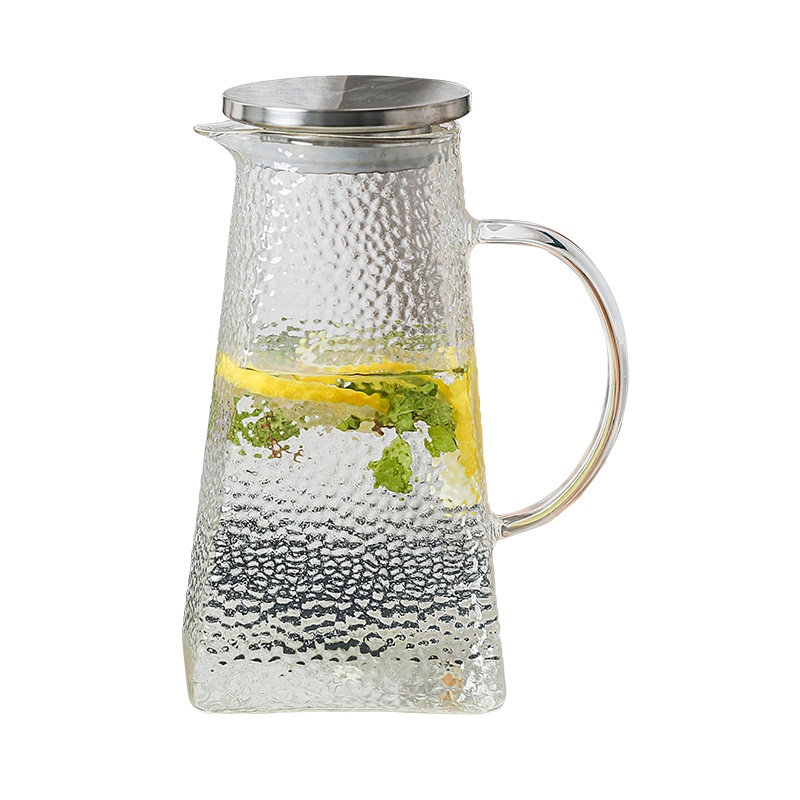 麦可可 日式锤纹玻璃水壶家用冷水壶耐高温耐热防爆凉开水壶凉水壶 锤纹壶1.2L 1200ML