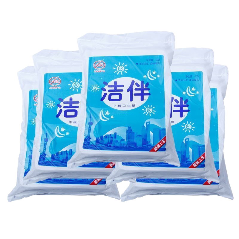 优棉加厚平板卫生纸400g/包(162MM*230MM)*20包/箱