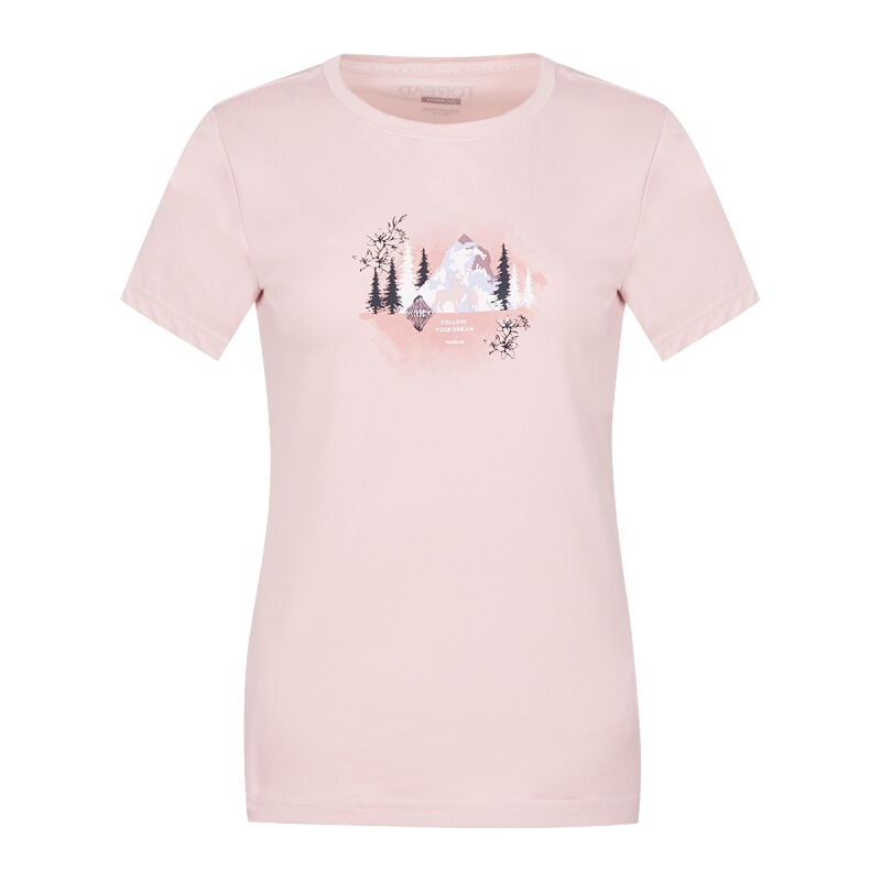 探路者（TOREAD）户外短袖女士弹力透气T恤快干跑步短袖运动T恤TAJI82339