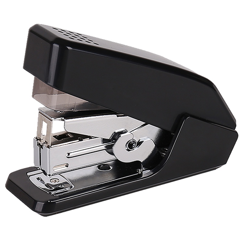 得力(deli)0467中号省力型订书机黑色 送12号订书针1盒 适配24/6 26/6可装100枚钉书针