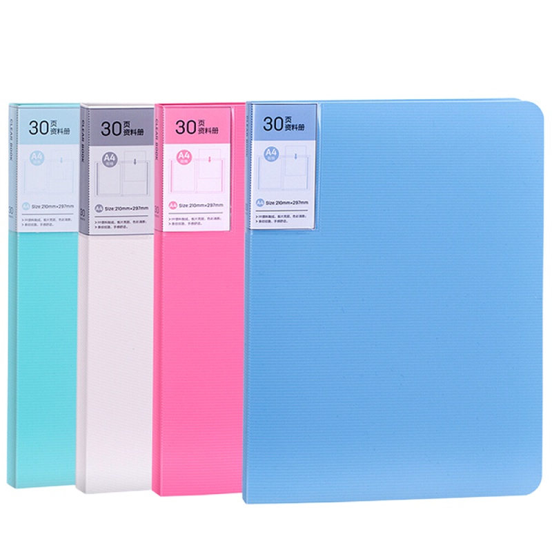 得力(deli)A4/30页高档款资料册 学生试卷收纳册 时尚彩色活页文件夹 5065蓝