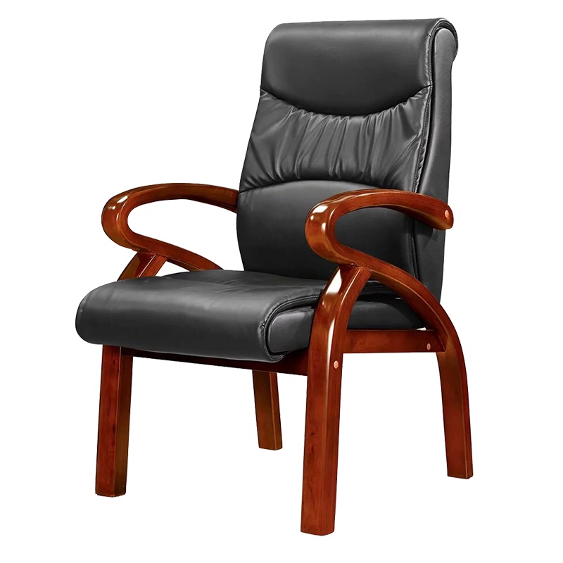 钜晟 新中式办公椅木质油漆会议椅西皮班椅老板椅JSPY-BH008