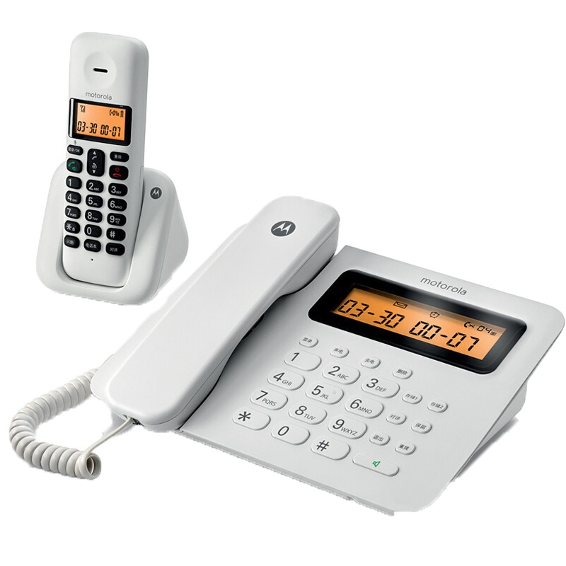 摩托罗拉(MOTOROLA) C2601C 无绳子母机一拖一数字无绳电话机座机双免提大屏背光一键拨号 (白色)