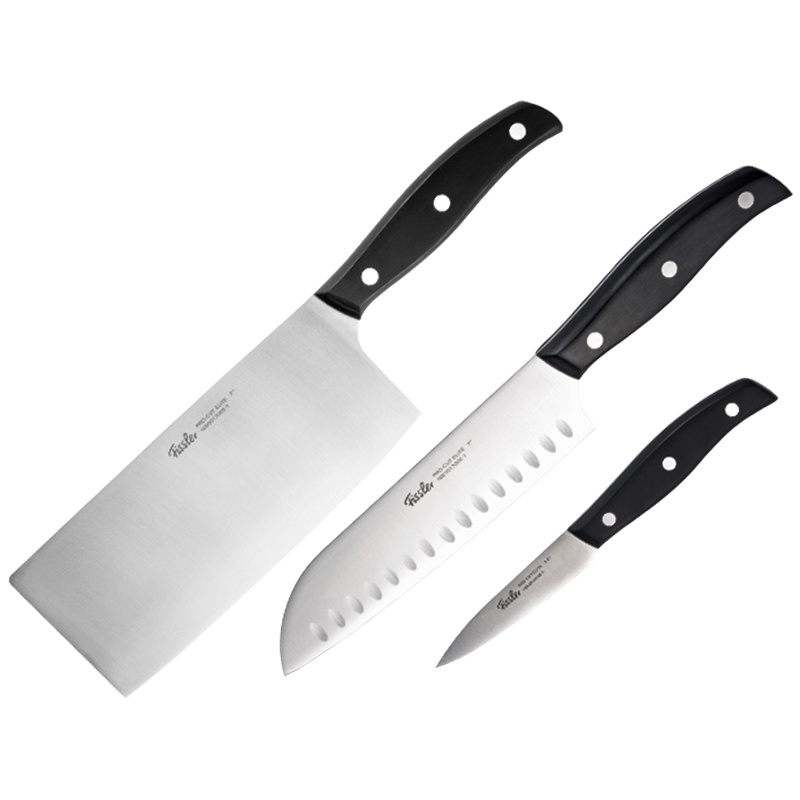 德国菲仕乐/Fissler 精致系列三件套 不锈钢刀具套装 切菜刀剁骨刀蔬果刀剪刀 30CR13/400不锈钢 家厨房用