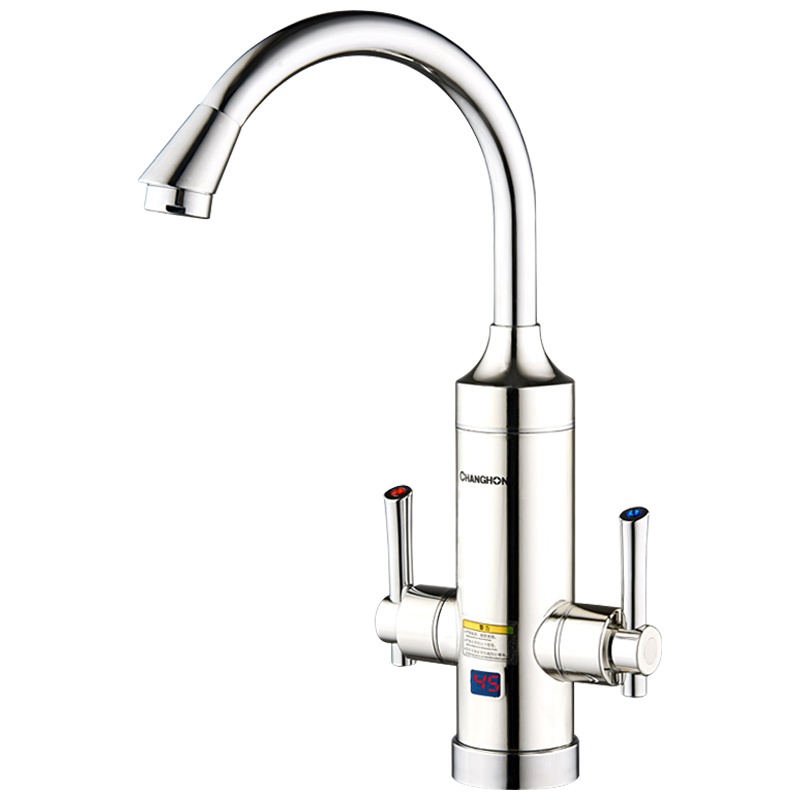 长虹电热水龙头速热即热式小厨宝家用厨房卫生间下进水冷热两用智能数显CKR-33AX(银色)