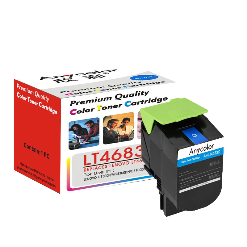 欣彩(Anycolor)LT4683粉盒(专业版)AR-LT4683C蓝色 墨粉盒适用联想C8300 C8300N