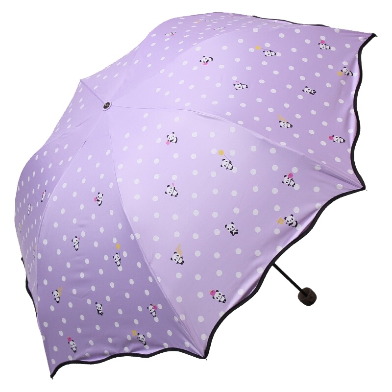 天堂伞 格林童话银色月光布折叠三折蘑菇铅笔晴雨伞 L33077E