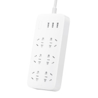 小米3USB接口+6孔位 2A快充 插线板/插排/插座 六位基础版白色 1.8米 XM6DJ 点睛