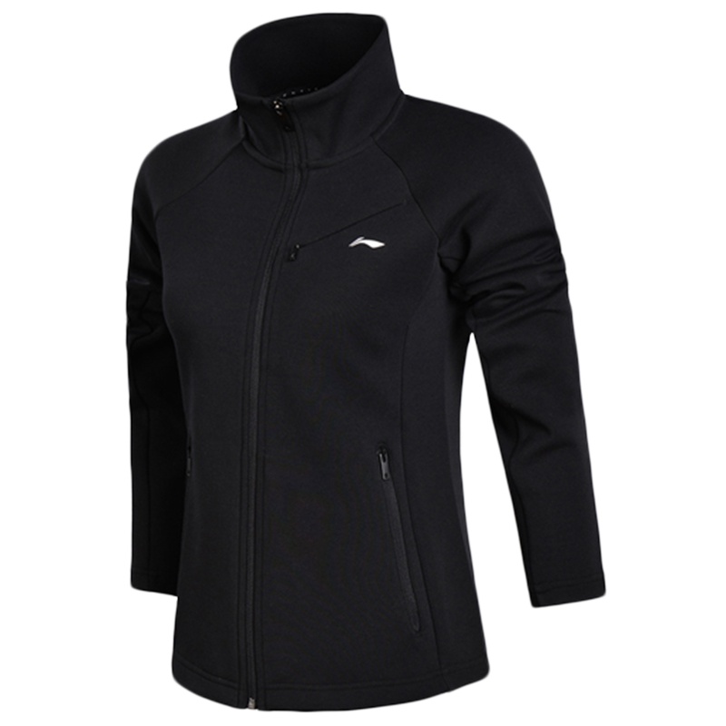 李宁女子休闲修身开衫无帽卫衣