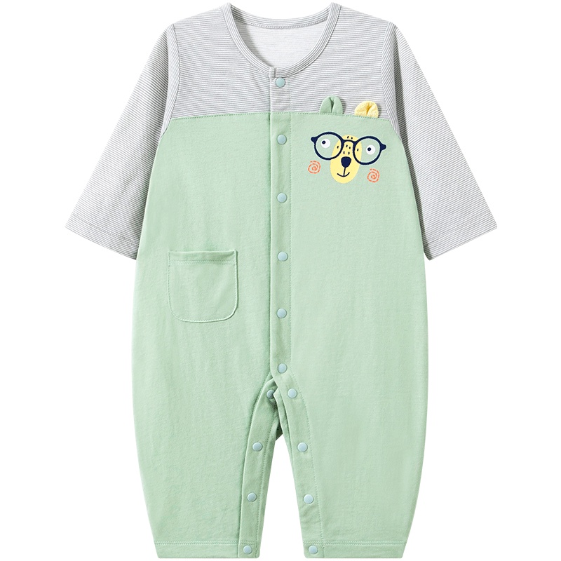 哈贝比（happyB）春秋季婴儿纯棉连体衣男童家居服哈衣爬服宝宝衣服