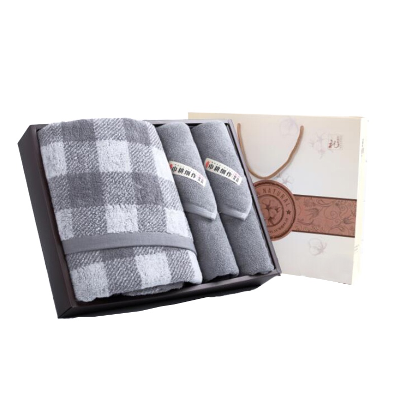 洁丽雅 格调生活-6B DX0678 1条浴巾2条面巾棉桃礼盒+手提袋 颜色随机（单位：盒）