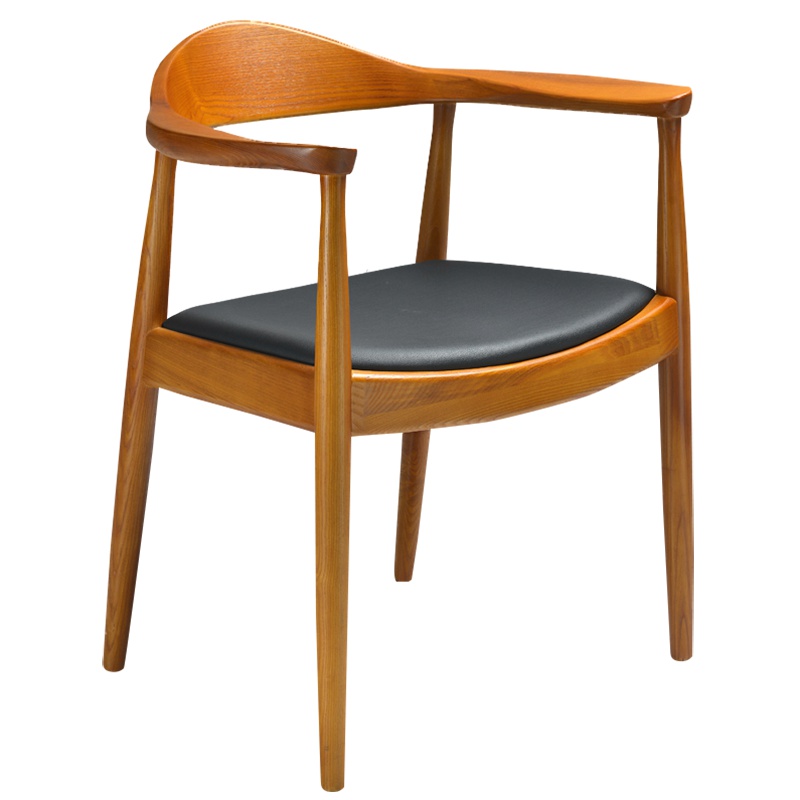 星威北欧肯尼迪总统椅书桌实木椅子餐厅带扶手餐椅办公室靠背椅子纯实木凳子原木餐桌搭配伴侣水曲柳电脑桌可搭椅子