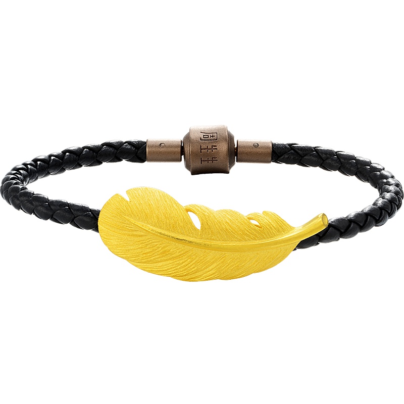 周生生(CHOW SANG SANG)金手链足金爱情密语羽毛女士手链女款 89739B计价