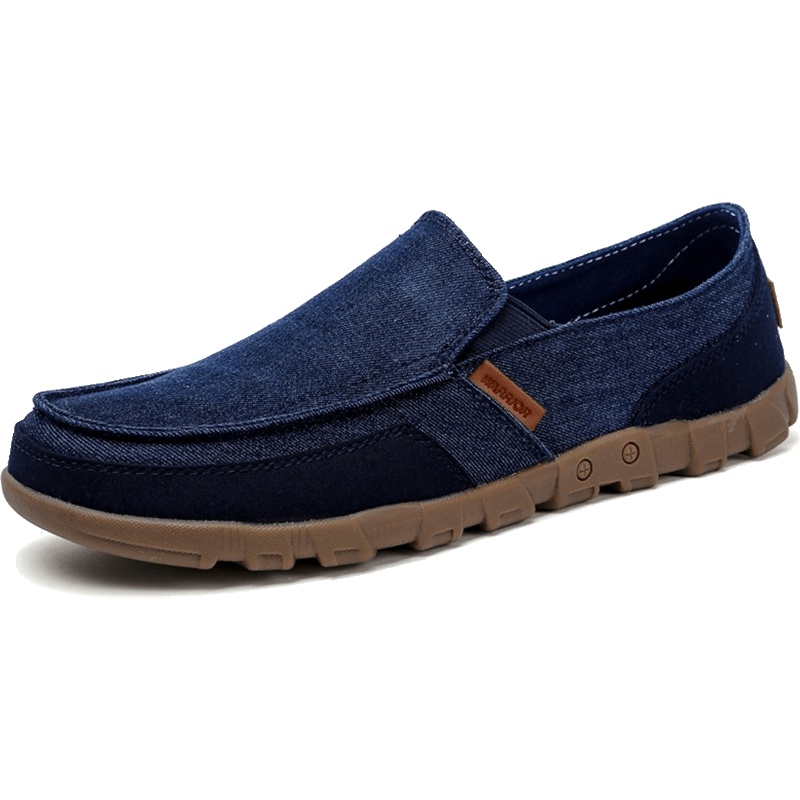 回力(Warrior)男鞋帆布鞋男2018秋季新款懒人鞋男士一脚蹬黑色布鞋子休闲鞋 抖音