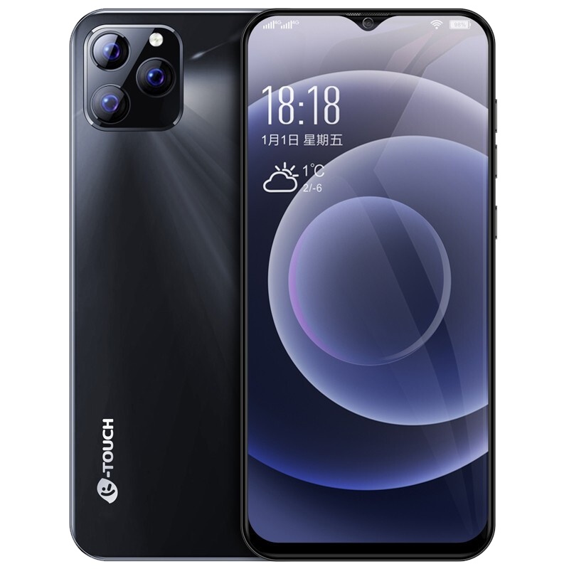 天语(K-TOUCH)T12Pro 智能手机 流光玻璃 八核6.5英寸水滴全面屏4G全网通 石墨黑 8GB+128GB