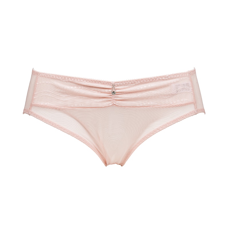 古今拼接中腰三角内裤女士性感细腻纤维网纱透气亲肤包臀 1F876
