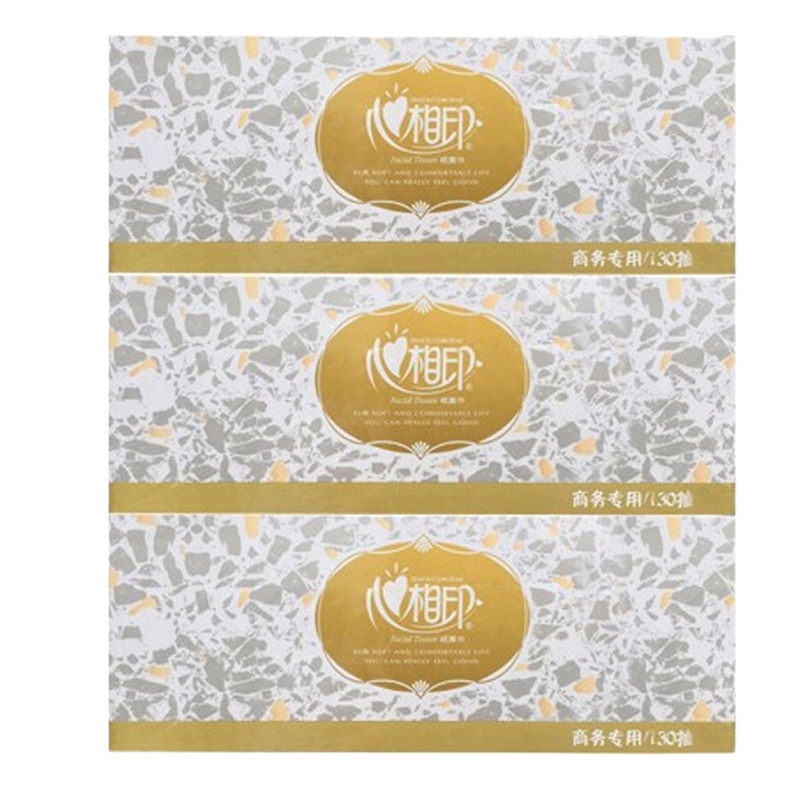 心相印(Mind Act Upon Mind) D130盒抽2层130抽190*185mm 3盒 单提装