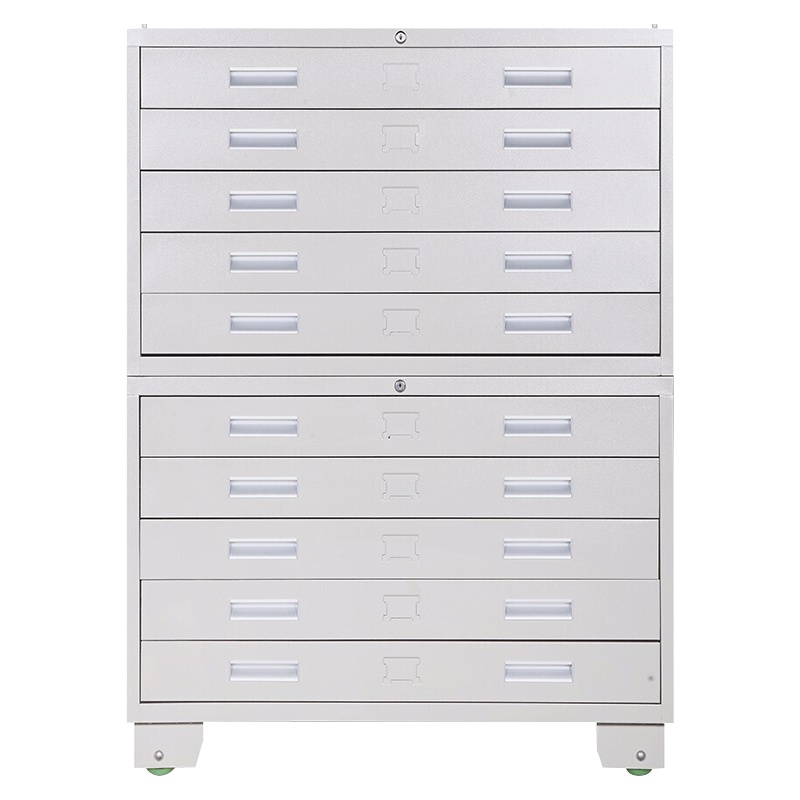 振奥 钢制铁皮柜1号地图柜底图柜带锁文件柜工程资料图纸收纳柜抽屉柜 双节柜