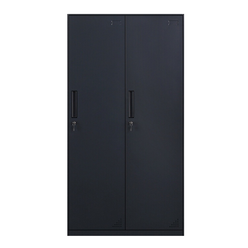 苏美特更衣柜员工柜储物柜铁皮柜存包柜鞋柜碗柜黑色拆装二门更衣