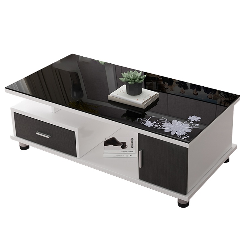 铭威盾圆角茶几简约现代家用客厅小户型欧式电视柜组合茶桌玻璃茶几桌