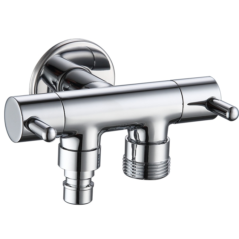 莱尔诗丹 Larsd LD410全铜一进二出角阀三通洗衣机三角阀一个接4分卡扣洗衣机一个接6分西门子博世三星可用