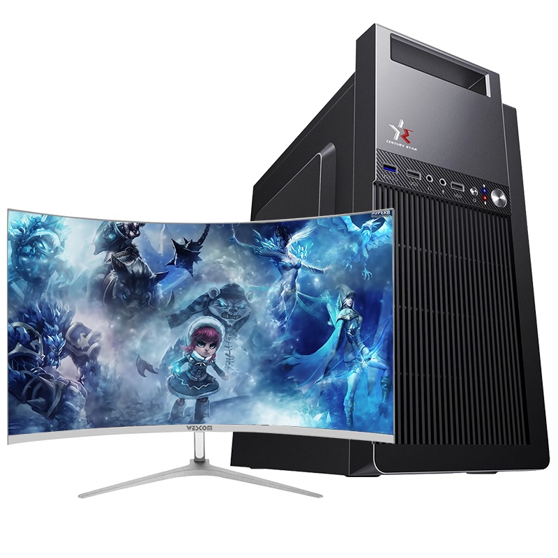 世纪之星 AMD八核A9-9820/集成RX 350 GPU/8G内存/256GB固态 家用办公商务 无线WiFi DIY组装机 组装电脑 台式电脑 台式机 电脑主机+32英寸曲面